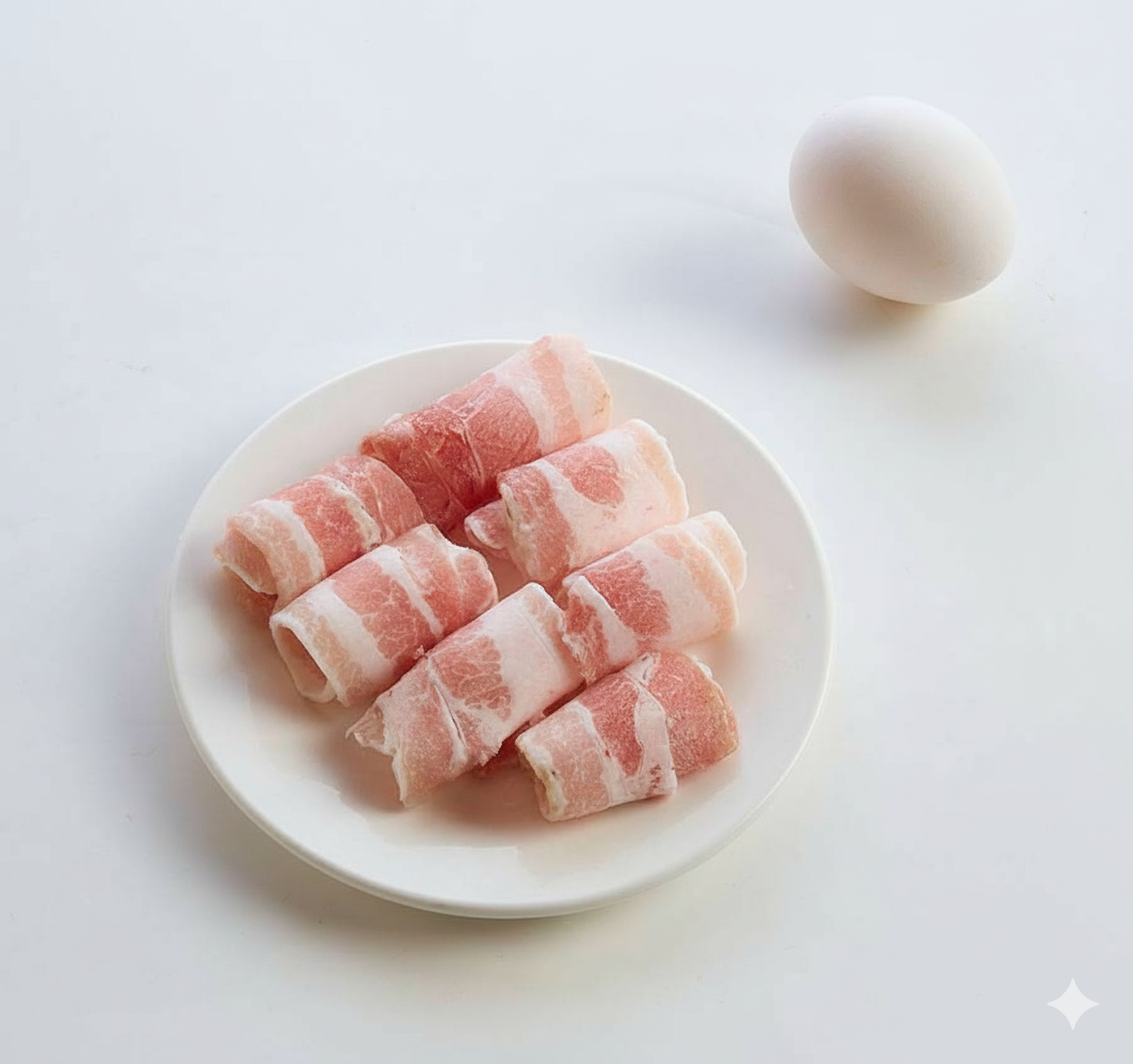 豬肉片加雙蛋